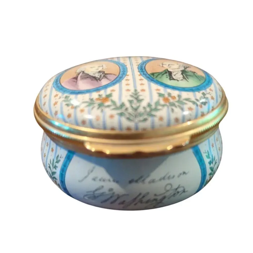 Halcyon Days Enamel Box 1976 Founding Fathers Washington Madison Dec of Independ